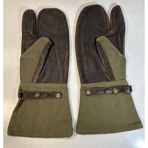 French military Motorcycle Gloves WWII antique Vintage LE GRILLON Saint Etienne